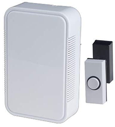 Traditional 'Ding-Dong' Doorbell Chime with Doorbell Push | Included Black & White Doorbell Push Covers | Built-in Transformer |