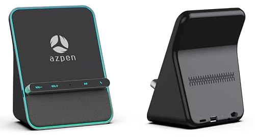 Wireless Charging Audio Dock by Azpen with Dual 8 watts Bluetooth Speakers, Upgraded Microphone for Handsfree Call, Wireless Charger for iPhone 15 14 13 12 11 and Samsung S23 S22 S21 S20