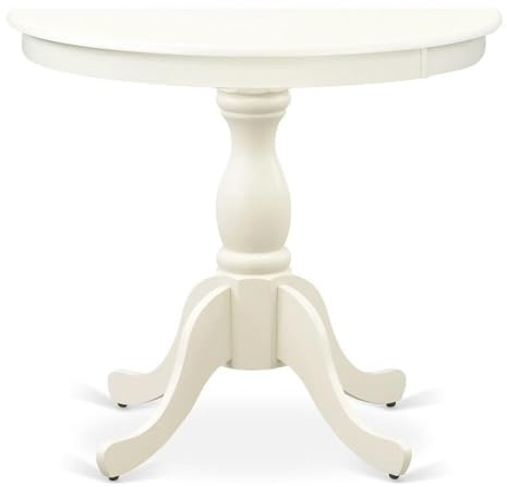 East West Furniture AST-LWH-TP Antiker moderner Küchentisch, runder Esstisch mit Sockel, 91,4 x 91,4 cm, mehrfarbig