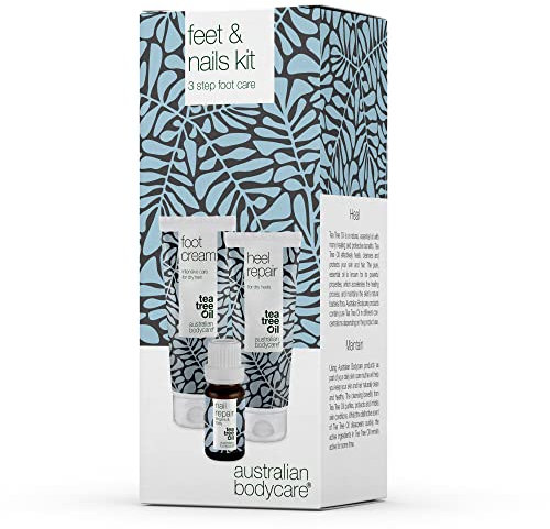Feet and Nails Care Kit with Tea Tree Oil - Foot Cream, Heel Repair, and Nail Repair for Softer, Healthier Feet and Nails - Moisturizes, Soothes, and Repairs Dry and Cracked Heels