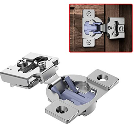 OWODI 6 Pack 1/2 Inch Overlay Soft Close Cabinet Hinges for Face Frame Cabinet Door Concealed Hinge 105 Degree 3D Technology 35mm Cup Diameter with Screws, Satin Nickel, Self Closing