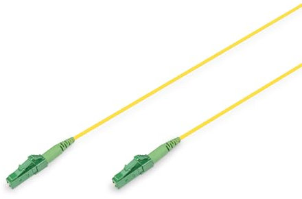 DIGITUS DK-2933-05-APC-SX – Câble à fibre optique OS2 – 5 m – LC(APC) vers LC(APC) – FO simplex – FTTH, FTTB & FTTx – Câble LAN FO monomode SM – Type de fibre : 9/125 µ – Jaune