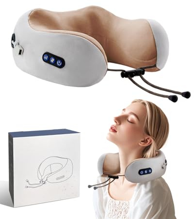 Zumhigh Portable Neck Massager Pillow for Neck and Shoulder Massage - Electric Massager for Back and Neck Pain Relief, 3 Modes and 3 Force Levels Home Office Travel-Friendly Portable