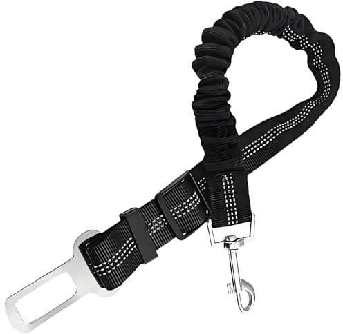 Ceinture de sécurité pour chien - Ceinture de sécurité pour chien - Avec amortisseur élastique et boucle stable - Pour chiens et chats