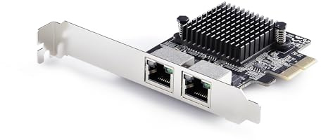 StarTech.com 2-Port 5G Gigabit PCIe Network Adapter Card, PCI Express LAN Card, Realtek RTL8126, Windows and Linux, TAA