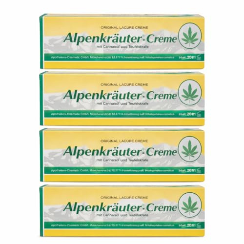 Crema Alpina Alpenkräuter Original Lacure 200 ml x 4 Unds – Crema Con Garra del Diablo – Cosmética Alemana para Masaje y Bienestar Alivio Del Dolor Muscular y Articulaciones