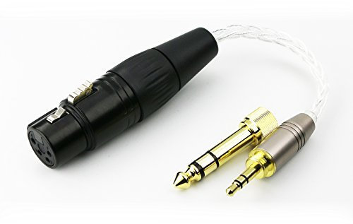 Ablet, Adattatore da TRS maschio 3,5 mm e 6,3 mm a XLR 4 pin femmina, cavo adattatore audio bilanciato per cuffie