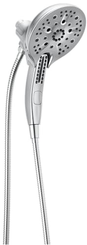 Delta Faucet 5-Spray In2ition 2-in-1 Dual Hand Held Shower Head with Hose, H2Okinetic Handheld Shower Head with Magnetic Docking, Chrome Handheld Shower Heads, Chrome 58620-25-PK, 2.5 GPM Water Flow