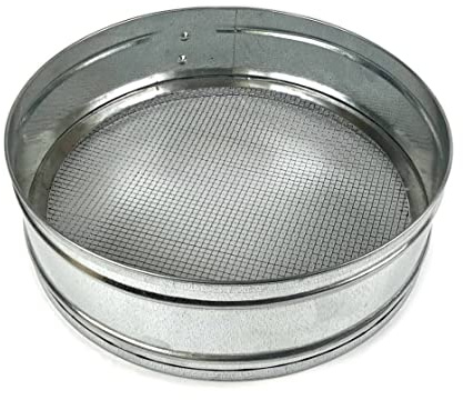 Tredoni 30cm/12 Couscous Sieve Strainer - Stainless Steel Sieve Sifter, 3mm Mesh, Silver
