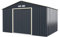 GOPLUS Gerätehaus 10,85㎡, 340 x 319 x 210 cm Geräteschuppen aus Metall mit Satteldach, 4 Lüftungsfenster & Schiebetür, Metallschuppen für Garten & Terrasse