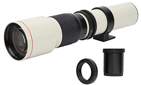 Qukaim 500mm F8 Telephoto Lens, Manual Focusing with 2X Teleconverter for Olympus OM Mount, Fixed Focus, Compatible with Olympus OM Cameras