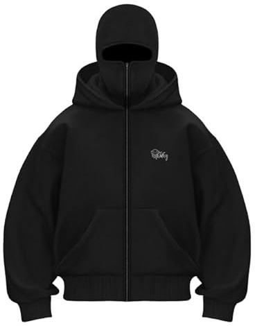 Generisch Hoodie Zip Men's Hoodie with Zip and, black, S