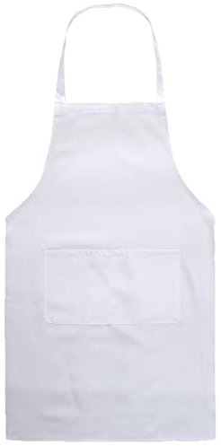 BE-TOOL Kochschürze, Unisex, langlebig, bequem, mit Fronttasche, waschbar, zum Kochen, Backen, Küche, Restaurant, Handwerk, 70 cm x 60 cm, weiß, 70CMx60CM