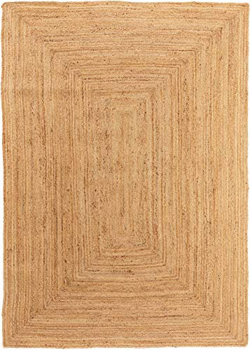 benuta Pure Jute Teppich Jutta - Natur 80x150 cm - Handgewebter Wohnzimmerteppich - Natürliches Boho Design - Für Fußbodenheizung geeignet
