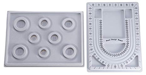 EXCEART 2pcs Perlenbrett Platte Perlen Aufreihen Perlen Weben Werkzeug DIY Schmuck Armband Halskette Basteln Schmuck Reparatur Schmuckherstellung Werkzeug