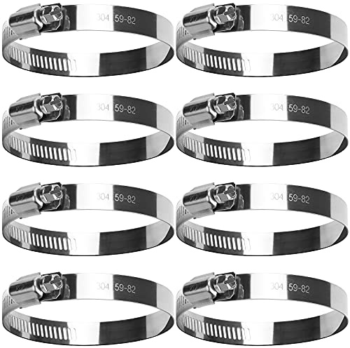 8 Pezzi fascette metalliche stringitubo fascette per condotti regolabili 59-82 mm per il fissaggio di tubi flessibili e tubi per pool, cavi, rubinetto domestico, tubazioni fissaggio