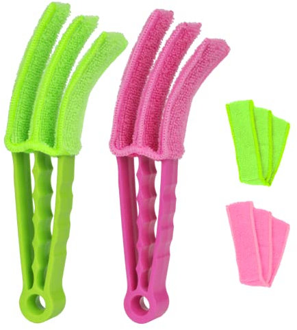 Vicloon Stores Outils de Nettoyage,2Pcs Brosses de Nettoyages pour Store, 2Pcs Chiffons de Nettoyages, Nettoyage des Stores Ensemble pour Stores pour Claviers Climatiseurs de Voiture