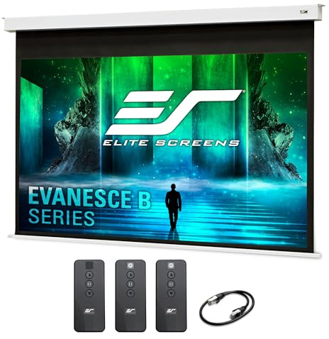 Elite Screens Recessed in-Ceiling Adjustable Vertical Drop Motorized Projector Screen, 100-INCH with Extra 12 Drop, 8K/4K Ultra HD Ready Fiberglass Reinforced, EB100HW3-E12