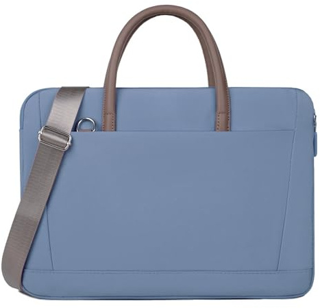 FUNSEED Maletín para ordenador portátil de 15 en poliéster ligero y resistente para hombre - Para el trabajo y la oficina, azul, Medium