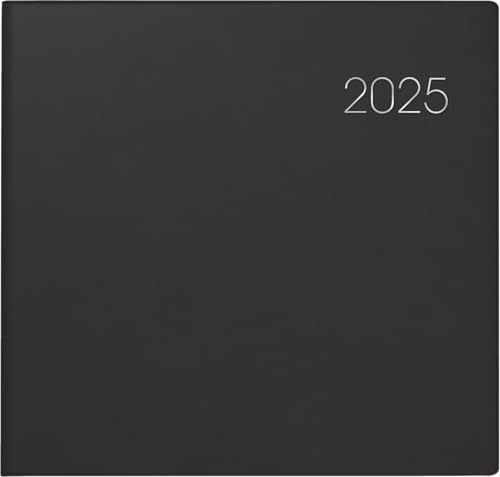 BRUNNEN Buchkalender Modell 766 (2025), 2 Seiten = 1 Woche, 210 × 205 mm, 144 Seiten, Balacron-Einband, schwarz
