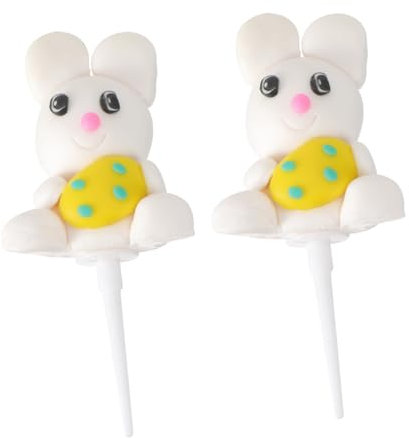 TOPBATHY 2pcs Mushroom Bunny Cake Toppers Cute Cake Decorations for Boys and Girls Birthday Parties Fun Food Decor for Celebrations Safe and Beautiful Ornaments