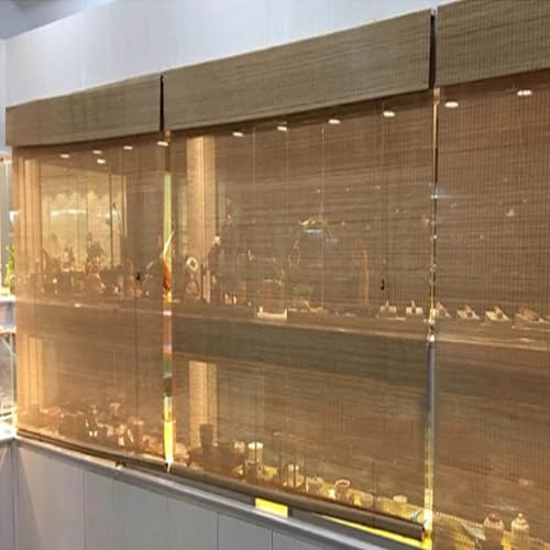 Roll Up Roman Shades,Outdoor Natural Bamboo Roller Blinds Easy Installation Bamboo Roller Shades Roman Shades for Window Doors Home Patio