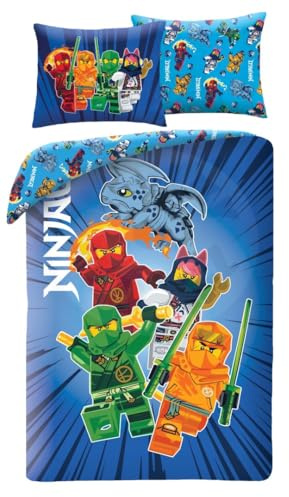 Lego Ninjago Funda Nórdica Cama 90 140x200 + Funda Almohada Microfibra