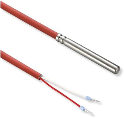 SENSORSHOP24 Kabelfühler mit Silikon Leitung Temperaturfühler mit Edelstahl Schutzhülse 6 mm x 50 mm Temperatur Sensor Fühler bis 180 Grad (PT1000 Klasse B / 2 Leiter / 2 Meter)