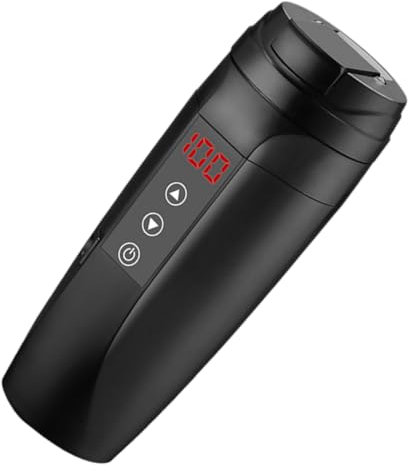 HOLIDYOYO Taza de Agua Caliente Eléctrica para Viajes en Automóvil Calentador de Taza de Vacío de Acero Inoxidable Pantalla de Control de Temperatura