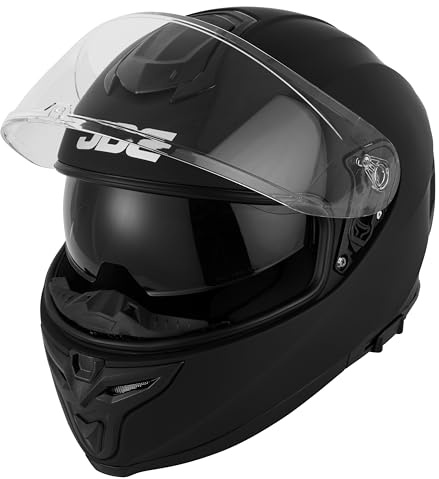 JDC Motorcykelhjälm Heltäckande – Utdragbar Dubbelvisir ECE 22.06 - SABRE - Svart matt - XL