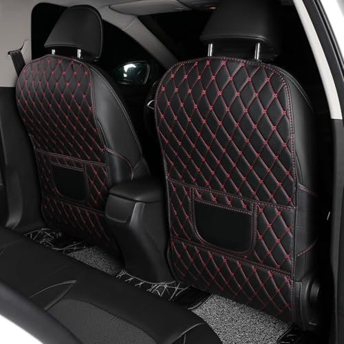 SANSHAOWUDI 2 Pezzi Protezione per Schienale Auto per Audi Q3 2 (II) F3 I 2018-2024, Pelle Protezione Sedile Auto Bambini Impermeabile Organizer Sedile Posteriore Repellente allo Sporco,B