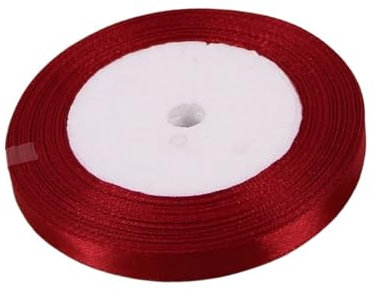 (25 yards/rulle) Vinröd enkelsidigt satinband partihandel presentförpackning kläder sömnad tyg satinband(10mm Wine Red)