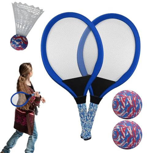 Raquette de badminton pour enfant, sport de plein air, 1 paire de raquettes de tennis interactif parent-enfant, jeu de sport interactif avec balle pour débutants, école primaire
