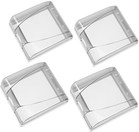 Hemobllo 4 pezzi Copri Adesivo Trasparente Protezione per Interruttore Tipo Scatola Salvaspina Antischizzo per Bagno Cucina Installazione Veloce Senza Attrezzi