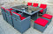 Ragnarök-Möbeldesign Heimdall Premium PolyRattan - Deutscher Hersteller - 8 Jahre GARANTIE - Aluminium Gartenmöbel Essgruppe Grau Rot Rostfrei Sitzgruppe