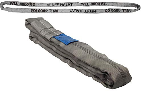 Rundslinga lyftband 1 T till 10 T ton lyftrem, 3 Meter, 4 Tonnen (Grau), 1000