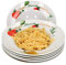 Van Well Milano Lot de 6 assiettes à pâtes/nouilles avec impression motif I Ø 27 cm I Assiette creuse en porcelaine