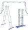 ALDORR 4x5 Échelle Pliante sans Plateforme - Aluminium de Haute Qualité - Polyvalente - Capacité de Charge Jusqu'à 150 kg - Pliable - Sûr et Fiable (EN131) - Échelle Extensible