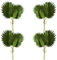 CURTEK 4 Bundles Artificial Palm Leaves Plants Single Stem Fan Leaf Plant Tropical Palm Green Leaves Plant Fake Palm Plants Stems Leaf for Home Garden Hawaiian Party Jungle Party Decoration