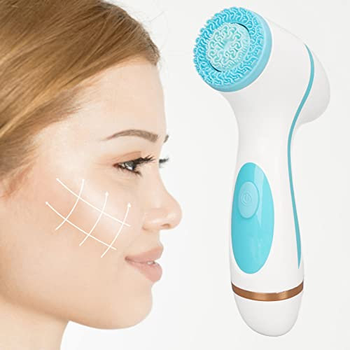 Pilipane Nettoyeur électrique pour le visage, brosse de nettoyage du visage rechargeable en silicone avec têtes