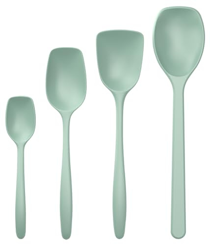 Rosti Classic 4-Piece Cooking Spoon Set – High Quality Kitchen Utensil Set, Incl. 3 Cooking Spoons and 1 Baking Spoon, Heat-Resistant, Shatterproof, Dishwasher-Safe, Plastic, Nordic Green