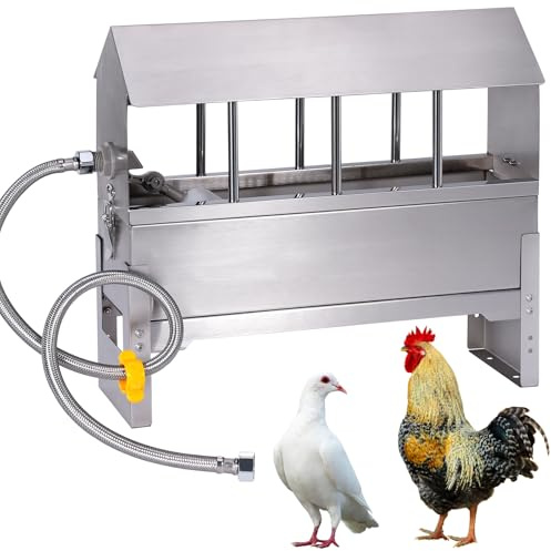 Svauoumu Bebedero para Palomas Bebedor AutomáTico De Acero Inoxidable con VáLvula De Flotador De 1/2 Pulgadas, Alimentador para Colas, Pollos Y Patos