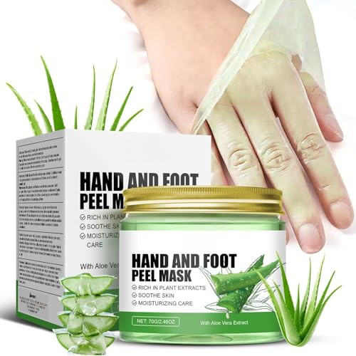 Aloe Vera Hand and Foot Peel Mask,Hand Wax Peeling Mask-Moisturizing Repair Exfoliating Calluses,Nourishing Smooth Hand Skin for Cracked,Dry,Aging Hands | Moisturizing Peel off Hand Wax Mask 2.46 Oz