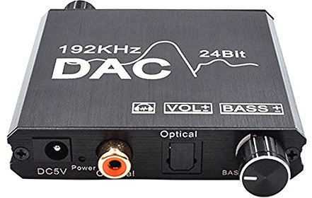 DAC -omvandlare, Professionell Digital Till Analog Ljudkonverterare 192KHz 24bit DAC Converter Optical Coaxial Input 3.5mm Ljudutgång Adapter
