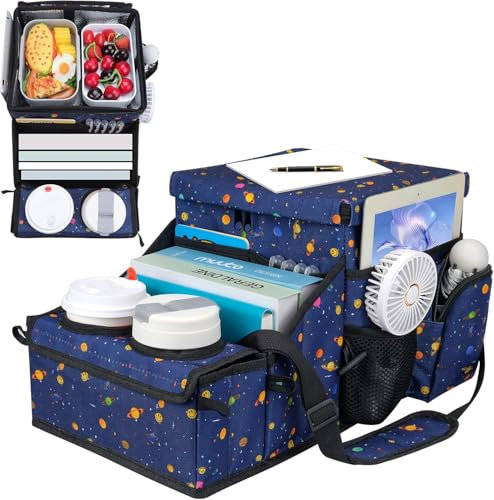 INFANZIA Car Seat Organizer, Backseat Van Organizer with Cup Holders for Car Front Passenger and Back Seat, Carseat Storages with Cooler Compartment for Kids and Adults for Toy, Snacks (Blue)