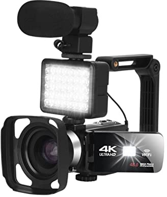 Cámara de vídeo Videocámara 4k ultra Hd Cámara de video Camcorder Cámara de video digital con grabación de voz Vlogging Cámara grabadora 16x Digital Zoom 270 grados Rotación webcam Cámara de vlogueo m