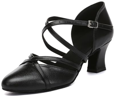 MINITOO Chaussures de danse standard Salsa latine pour femmes - Escarpins confortables de soirée et fête, 37.5 EU