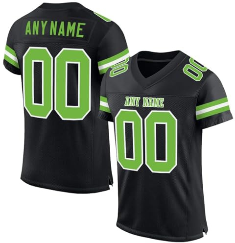 Maglietta T-Shirt Uomo/Donna/Bambino Sportiva Personalizzata con Nome Numero, Maglia da Football Americano Personalizzata Verde