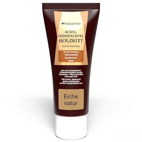 Holzando® Acryl Holzkitt Feinspachtel für Holz, OSB und Wände Eiche natur 45, 250gr Tube