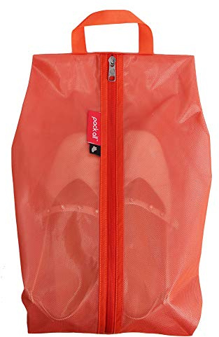 pack all Shoe Bag for Travel, Water-Resistant Shoe Pouch for Gym, Odor-Resistant Soccer Cleats Bag for Sport (Orange, 1-Pack)